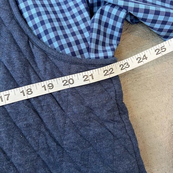 Mizzen + Main Men’s Navy Quilted Full Zip Vest Gilet & Plaid Button Down XXL - Picture 2 of 11